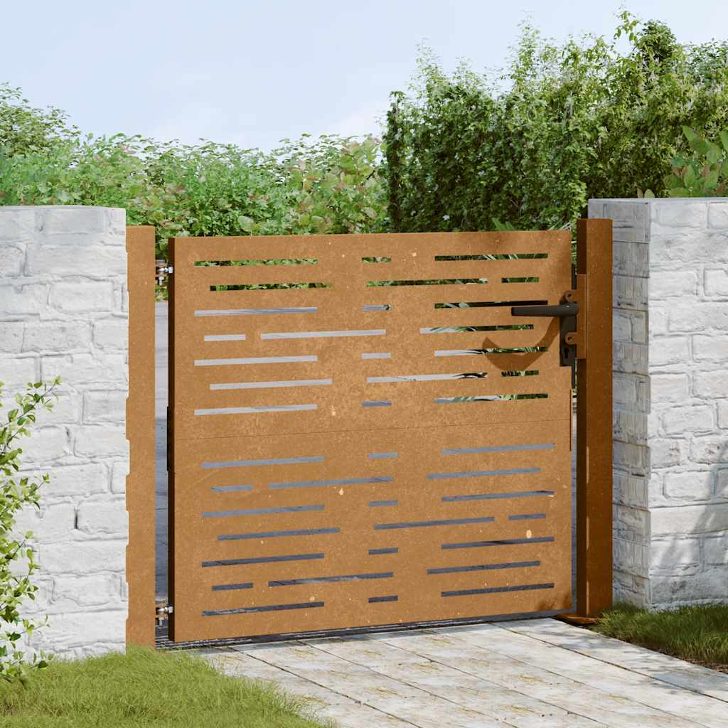 VIDAXL POORT 105x105 cm Quadrat Corten Stahl