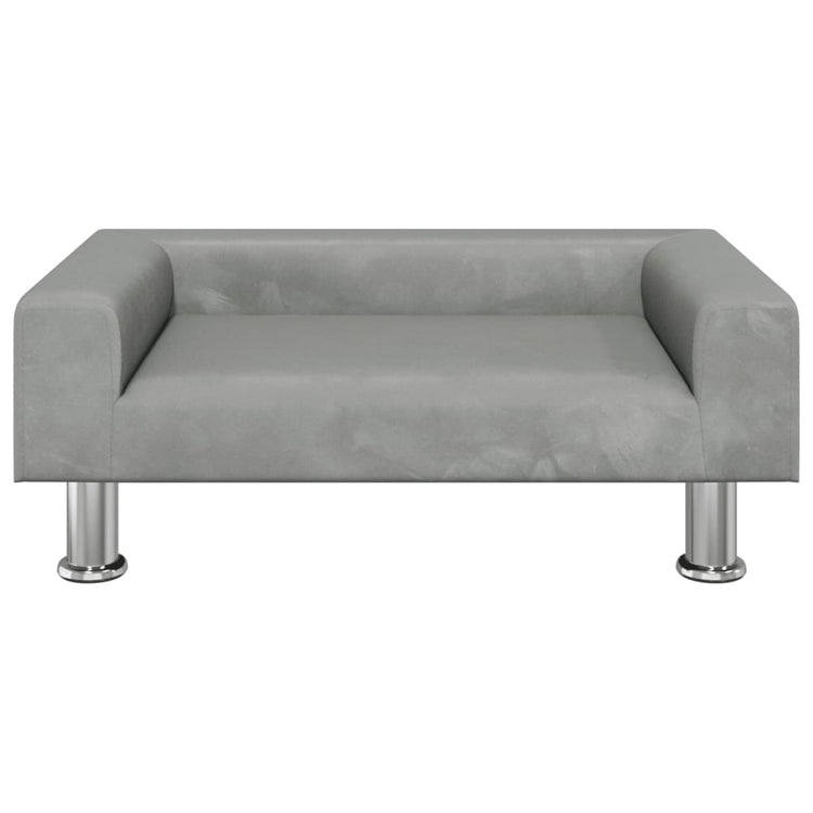Vidaxl Hundekorb 70x45x26,5 cm Samt hellgrau