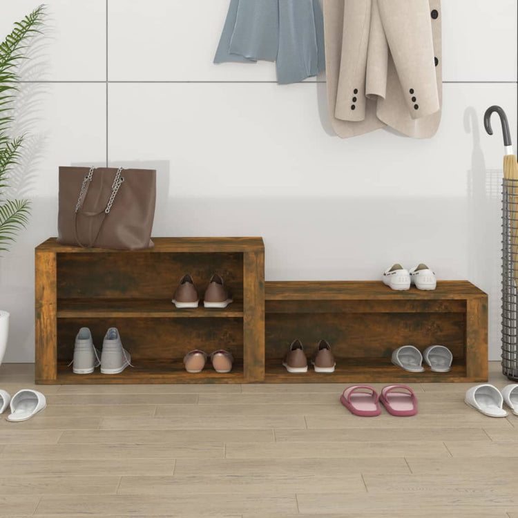 Vidaxl Schuhschrank 150x35x45 cm propertiertes Holzgeräuchchen -Eiche gefärbt