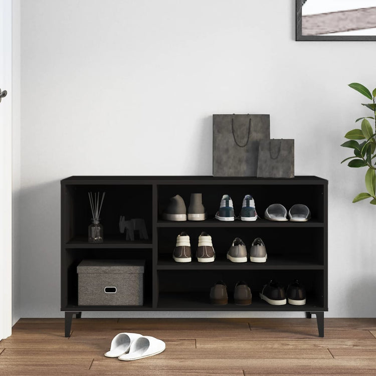 Vidaxl Schuhschrank 102x36x60 cm propertiertes Holzschwarz