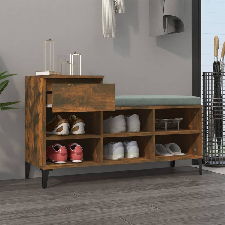 VIDAXL -Schuhschrank 102x36x60 cm propertiertes Holzgeräuchchen -Eiche gefärbt
