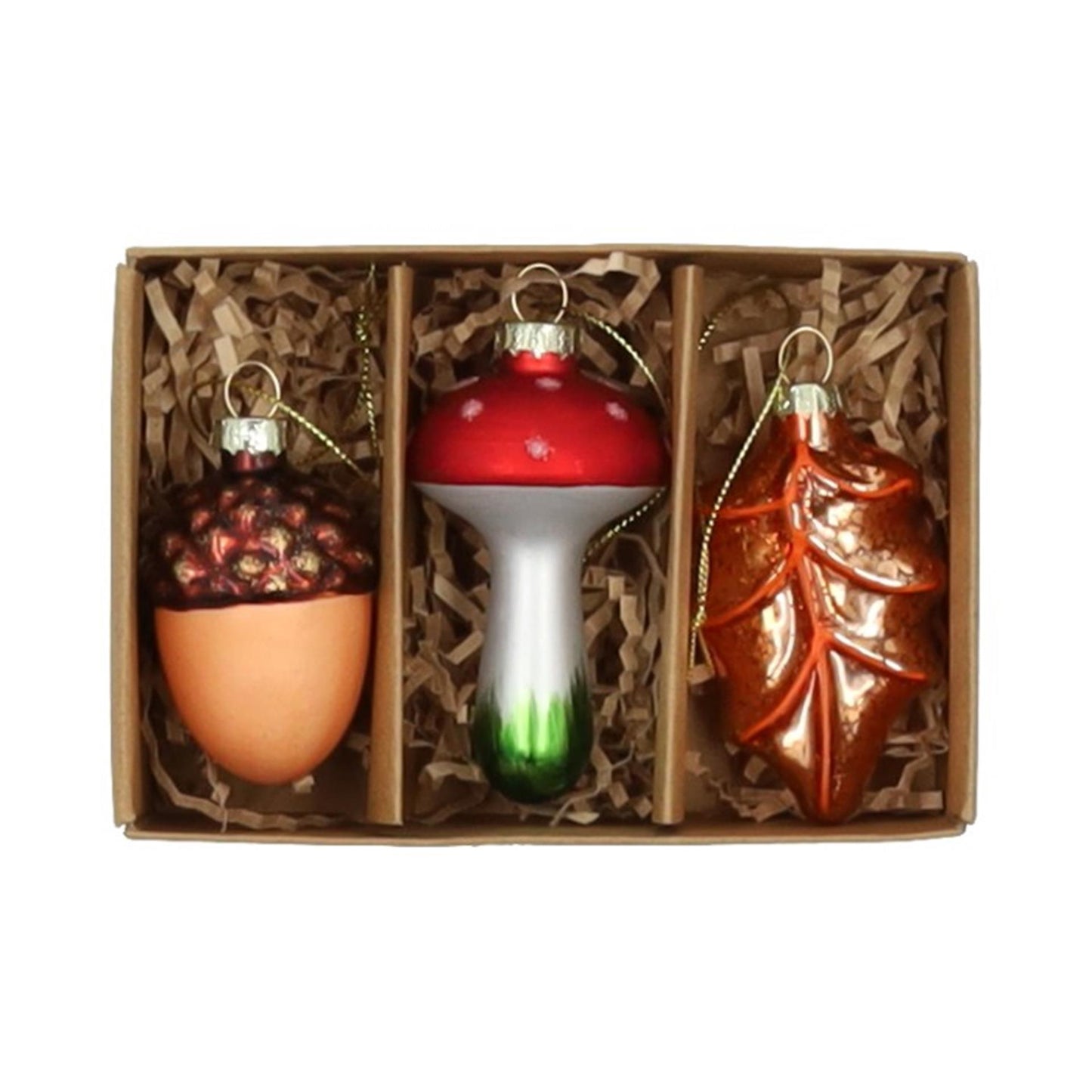Hbx Natural Living Weihnachtsanhänger Glaswald 3 Stück Fensterbox