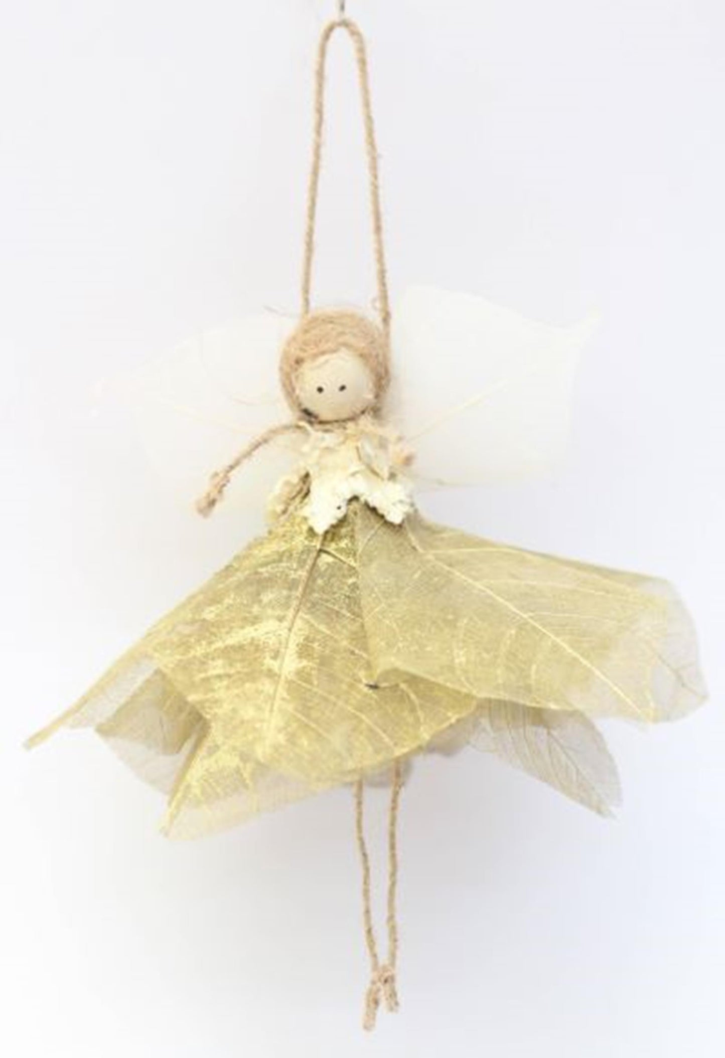 HBx Natural Living Weihnachtsanhänger Engel 3 Stück Gold