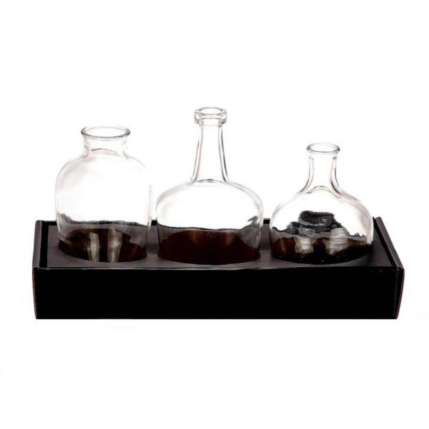 HBx Natural Living Vase Glas transparent Set a 3