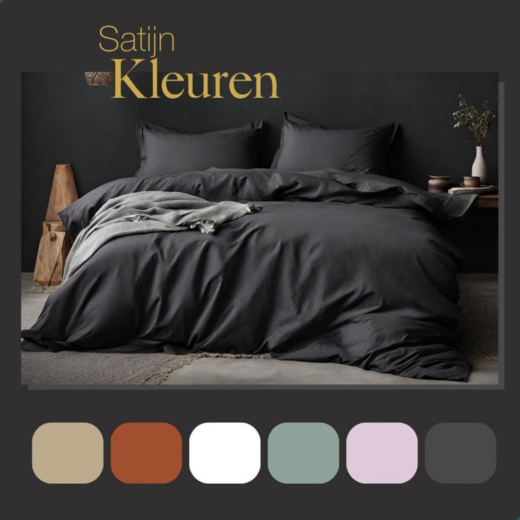 Zehn Cate Cotton Satin Single Duvet Cover 140x200 220 cm Anthrazit