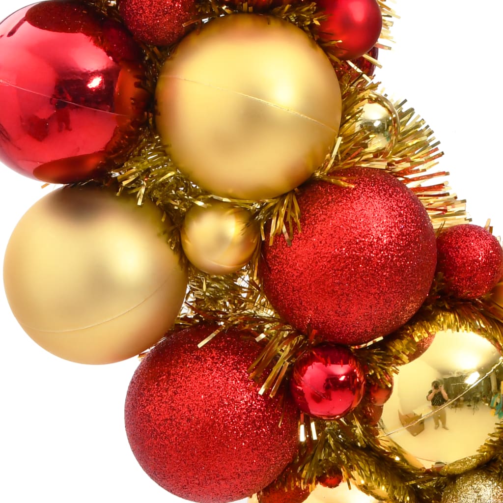 Vidaxl Weihnachtskranz 45 cm Polystyrolrot und Goldfarbe