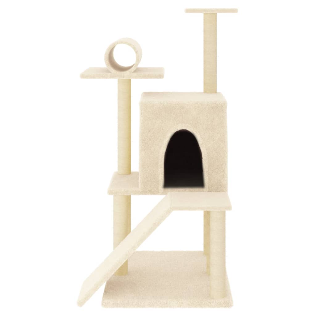 Vidaxl -Katzenmöbel mit Sisal -Kratzerpfosten 110,5 cm creme -colored