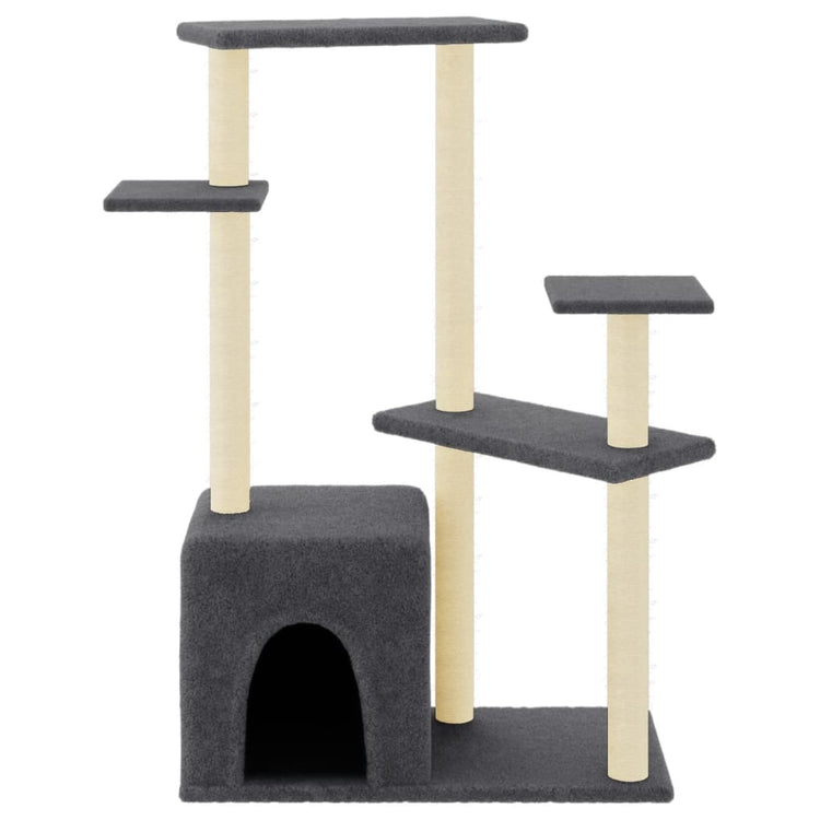 Vidaxl -Katzenmöbel mit Sisal -Kratzerpfosten 107,5 cm dunkelgrau