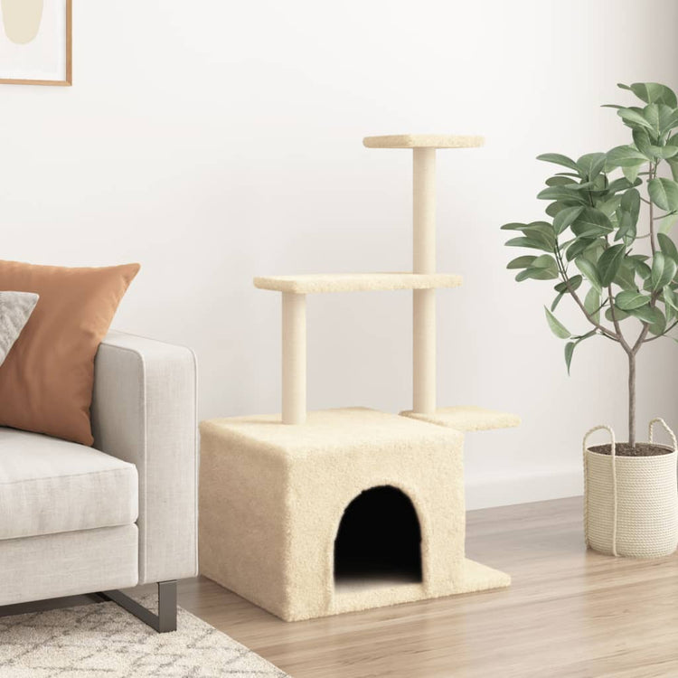Vidaxl -Katzenmöbel mit Sisal -Kratzerpfosten 110 cm Creme -Colored