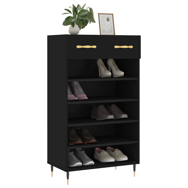 Vidaxx Schuhschrank 60x35x105 cm lackiertes Holz schwarz