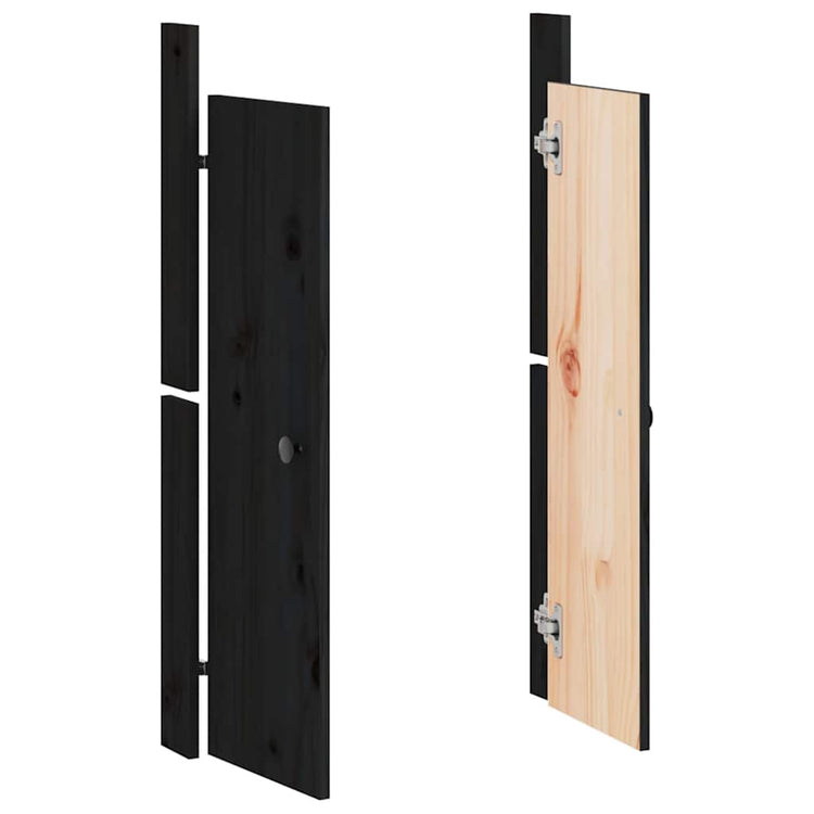 Vidaxl Schranktüren für Außenküche 50x9x82 cm Kiefernholz schwarz
