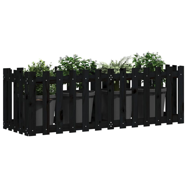 VIDAXL -Planungsbox erhöhte Zäune 150x50x50 cm Kiefernholz schwarz