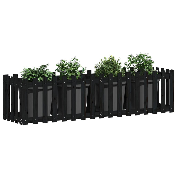 Vidaxl Pflanzer Insent HEK Design 200x50x50 cm Kiefernholz schwarz