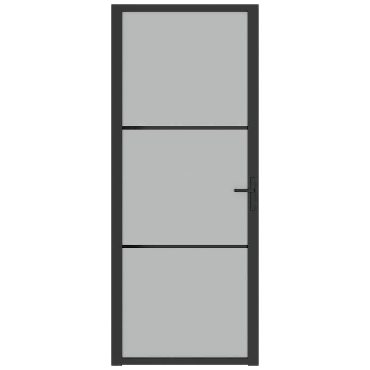 VIDAXL Innenür 83x201,5 cm Mattglas und Aluminiumschwarz