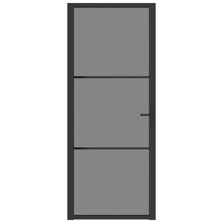 VIDAXL Innenür 83x201,5 cm ESG -Glas und Aluminiumschwarz