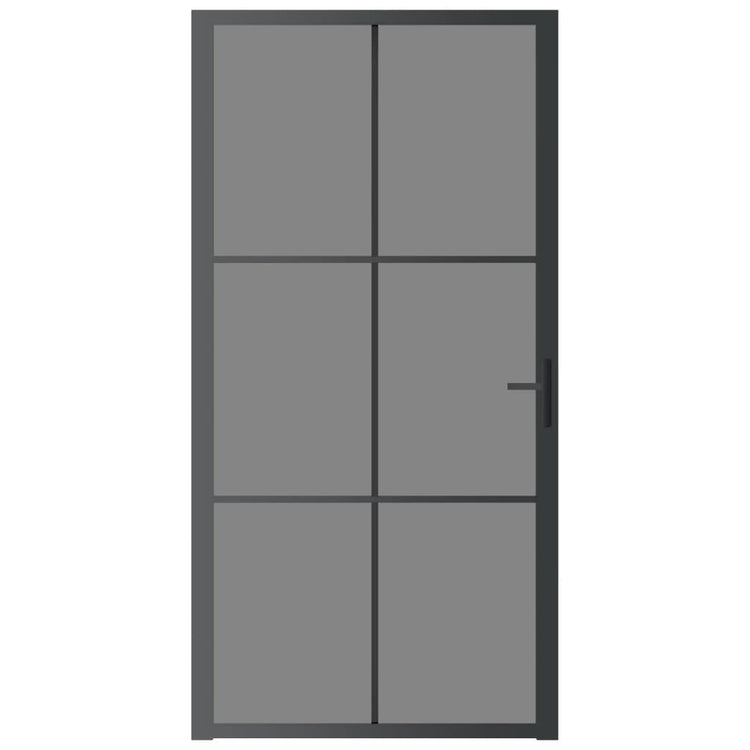 VIDAXL Innenür 102,5x201,5 cm ESG -Glas und Aluminiumschwarz