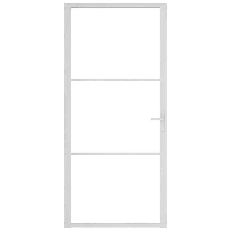 Vidaxl Innenür 93x201,5 cm ESG -Glas und Aluminium weiß