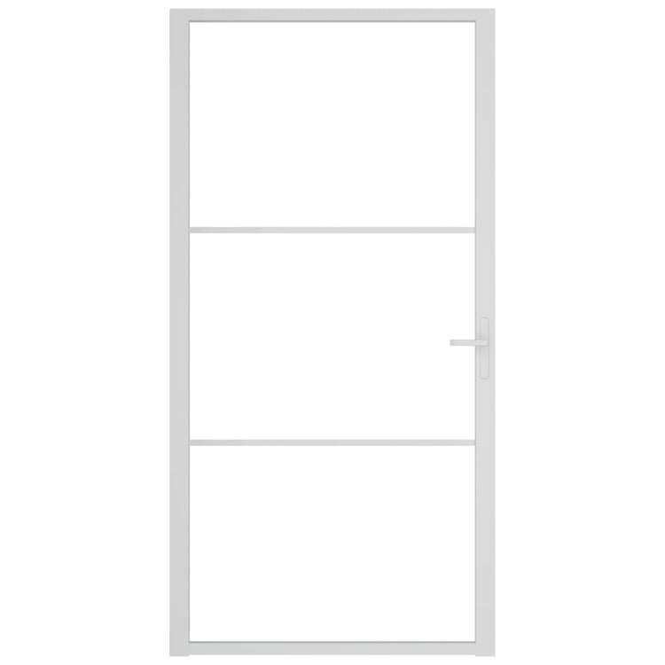 VIDAXL Innenür 102,5x201,5 cm ESG -Glas und Aluminium weiß