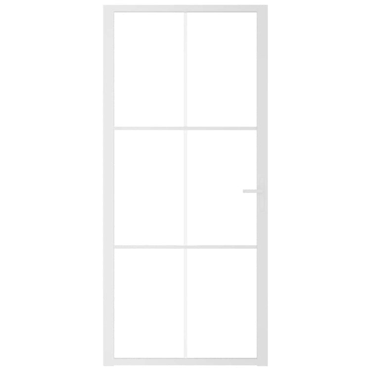 Vidaxl Innenür 93x201,5 cm ESG -Glas und Aluminium weiß