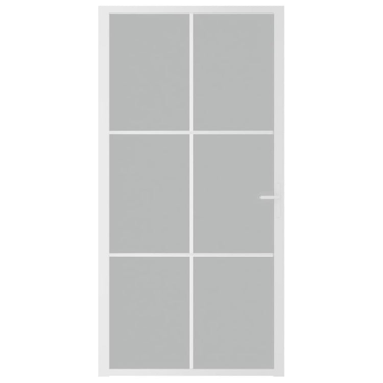 VIDAXL Innenür 102,5x201,5 cm Mattglas und Aluminium weiß