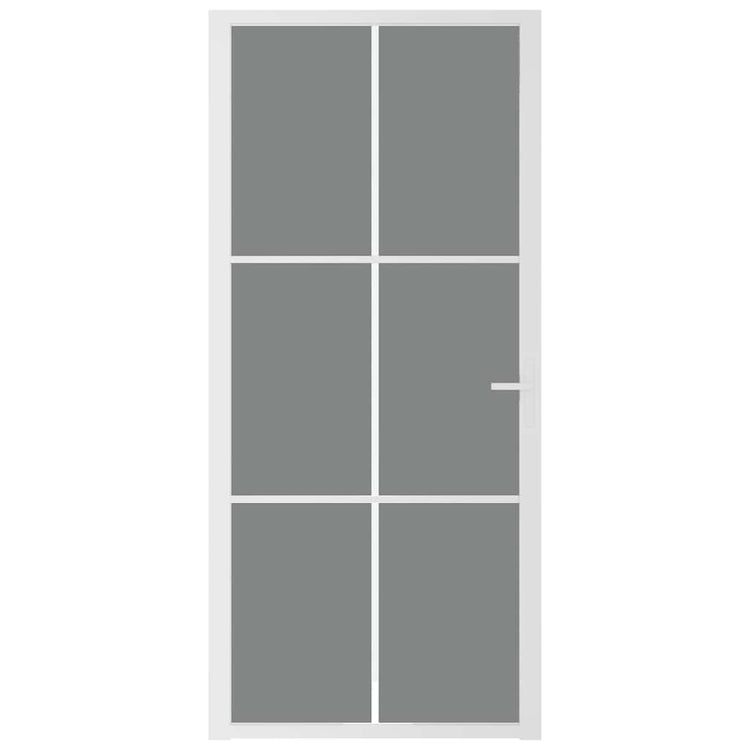 Vidaxl Innenür 93x201,5 cm ESG -Glas und Aluminium weiß
