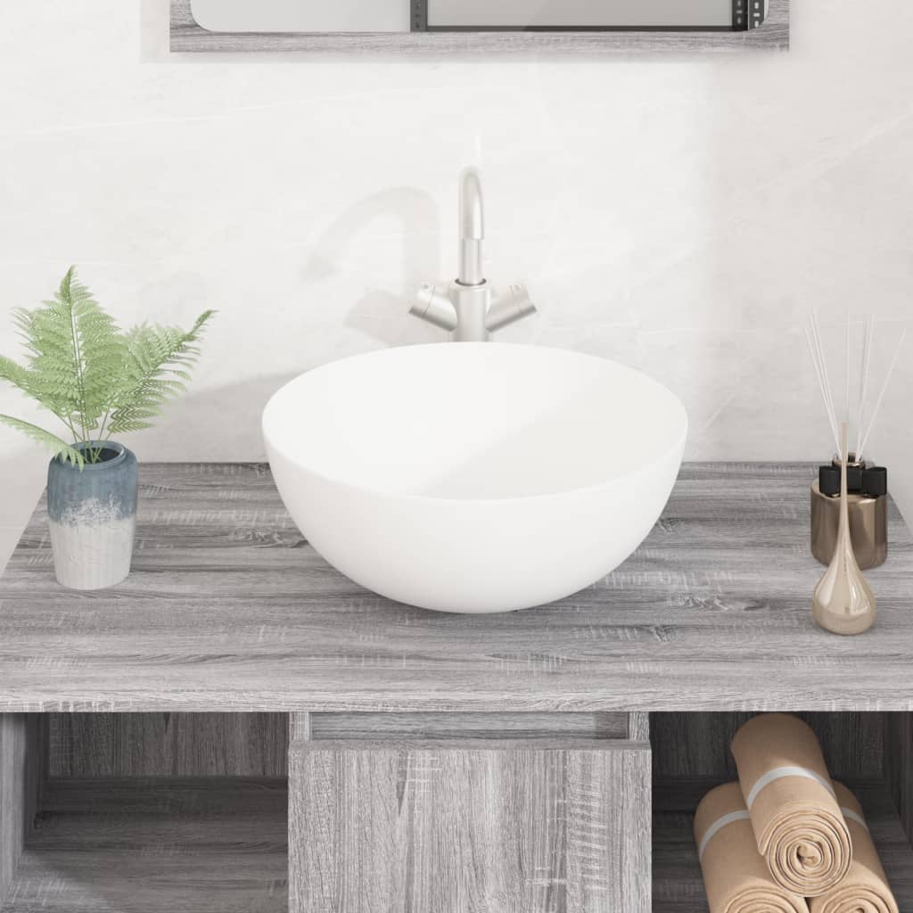 Vidaxl Washbeasin 36x15 cm runder Keramik Weiß