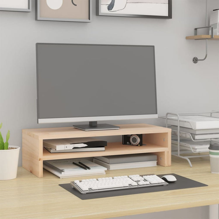 VidaXL Monitorständer (52-101)x22x14 cm massives Kiefernholz