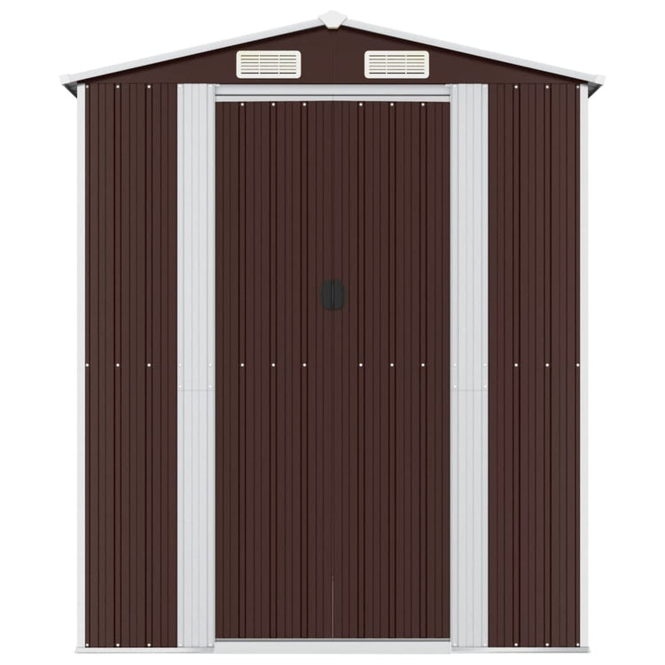 Vidaxl Garden Shed 192x191x223 cm verzinkter Stahl dunkelbraun