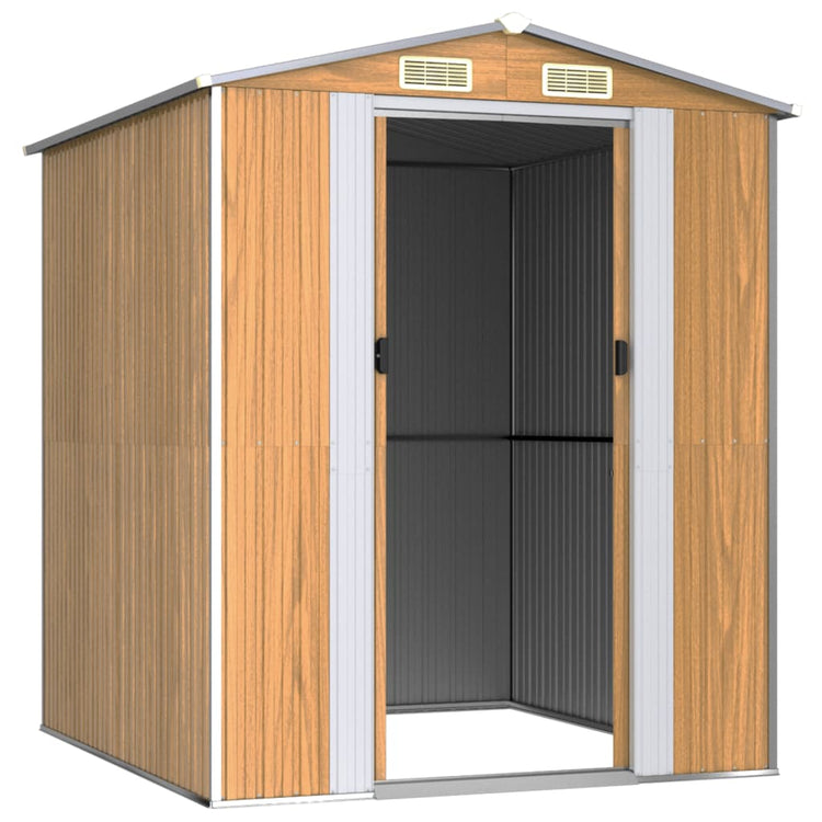 Vidaxl Garden Shed 192x191x223 cm verzinktes Stahlhellbraun