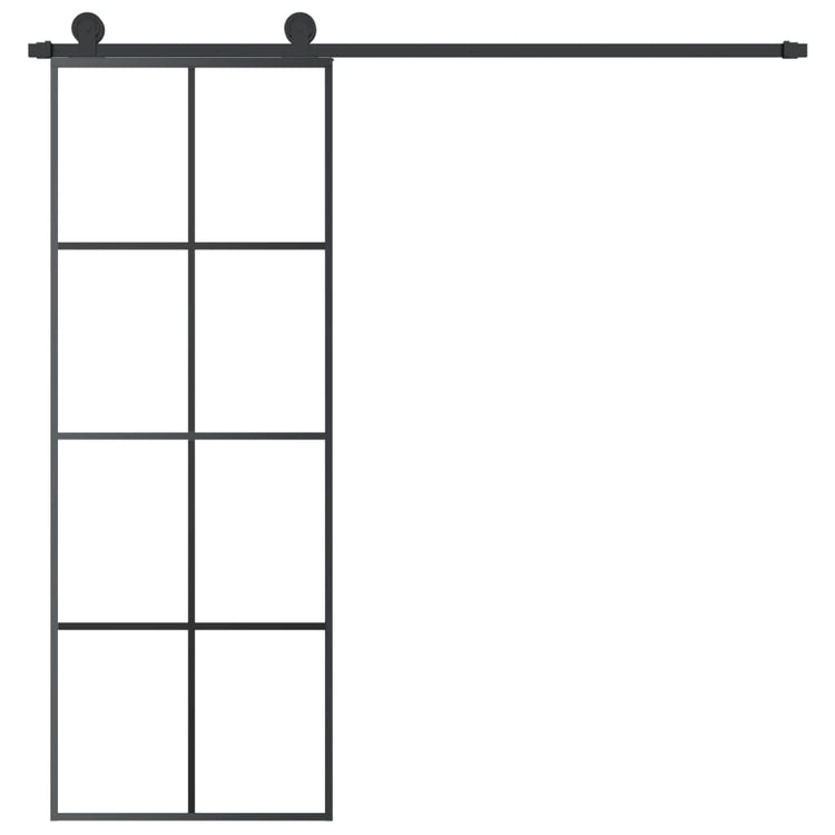 Vidaxl -Schiebetür mit Teig 76x205 cm ESG -Glas und Aluminium