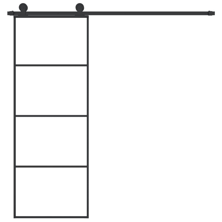 Vidaxl -Schiebetür mit Teig 76x205 cm ESG -Glas und Aluminium