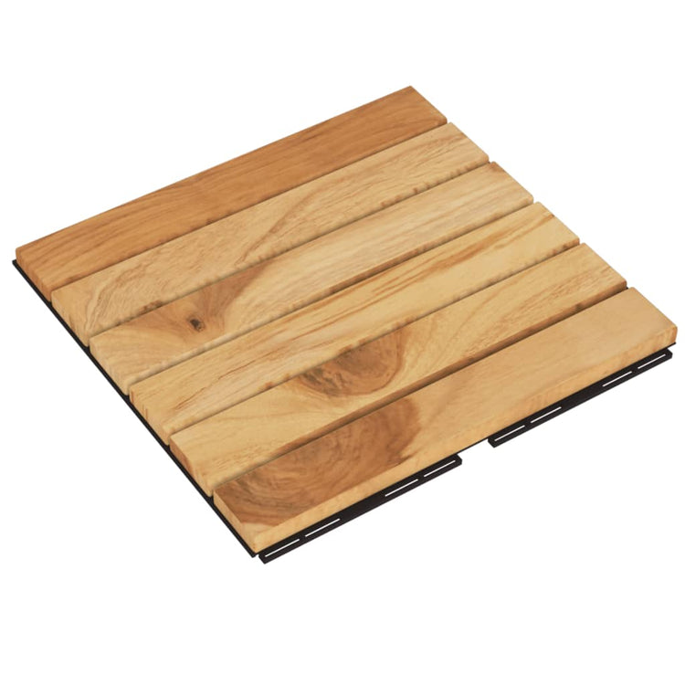 VIDAXL -Terrassenfliesen 20 PCs 30x30 cm Festes Teakfänger vertikales Muster