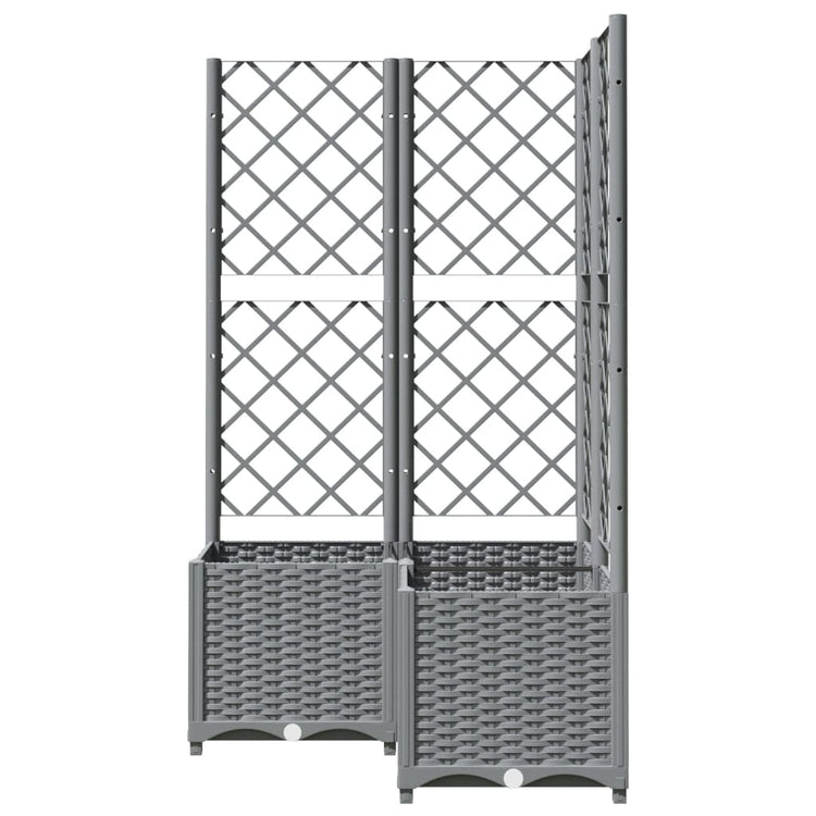 VIDAXL -Pflanzer mit Slat 80x80x136 cm Polypropen hellgrau