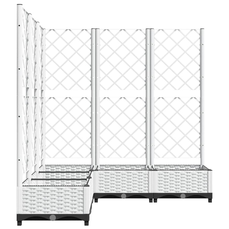 VIDAXL -Pflanzer mit Latwerk 120x120x121,5 cm Polypropen weiß