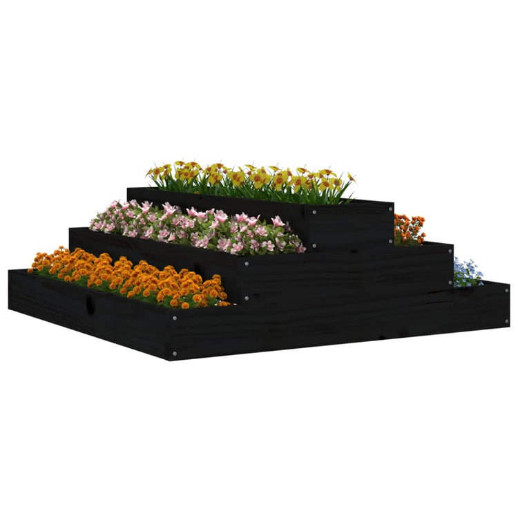 VIDAXL -Planungsbox 80x80x27 cm Festkiefer schwarz