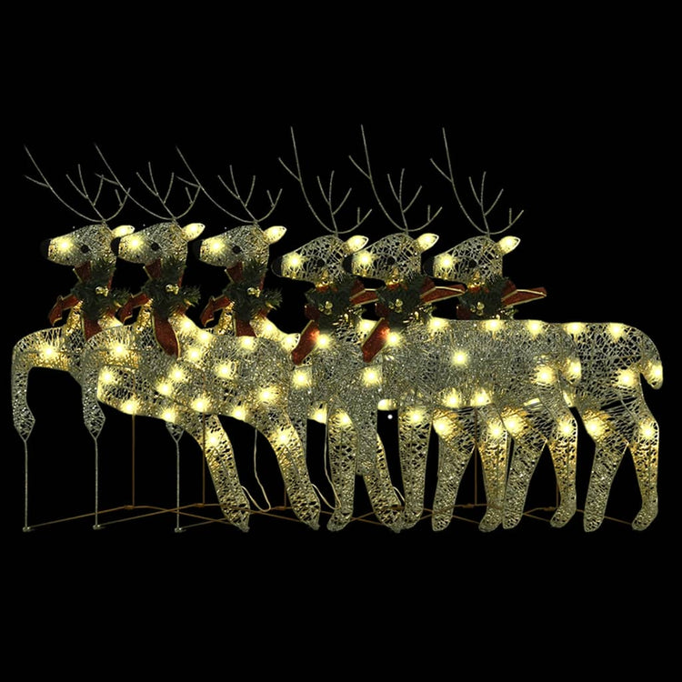 Vidaxl Weihnachten Tiere 6 ST 120 LEDs Gold gefärbt