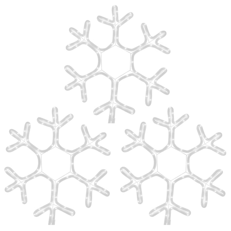Vidaxx Weihnachtsfigur Schneeflocke mit LEDs 3 Stück 38x37 cm warmweiß