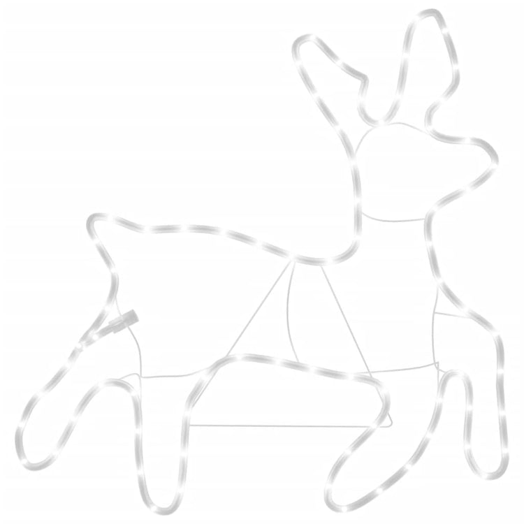 Vidaxl Weihnachten Figur Rentier mit LEDs 2 ST 57x55x4,5 cm warmes Weiß