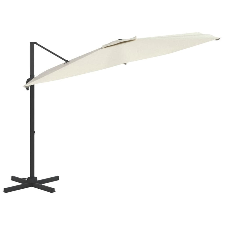 Vidaxl -schwimmendes Parasol mit Aluminiumpol 300x300 cm Sand weiß