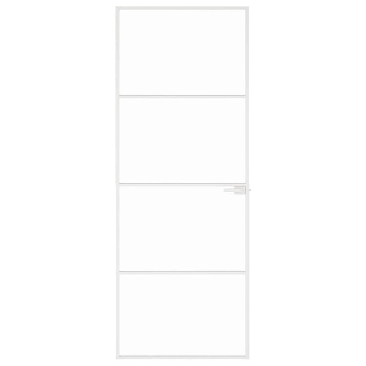 Vidaxl Innenür 76x201,5 cm gehärtetes Glas und Aluminiumschmal weiß