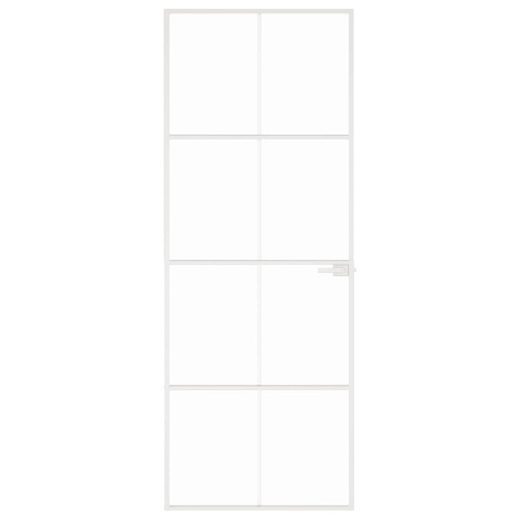 Vidaxl Innenür 76x201,5 cm gehärtetes Glas und Aluminiumschmal weiß