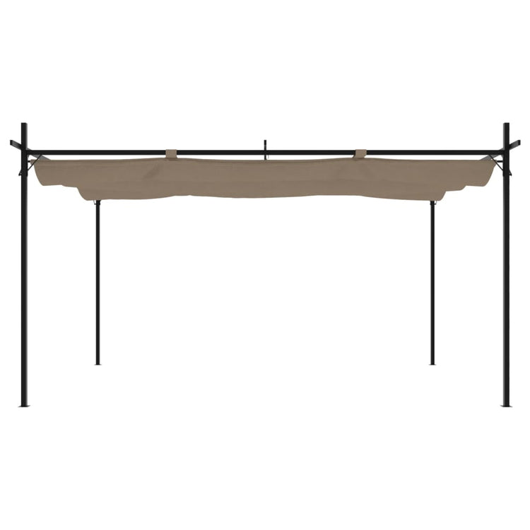 VidaXL Pergola mit ausfahrbarem Dach 395x292x230 Taupe
