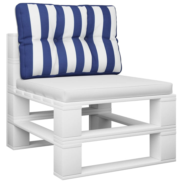Vidaxl Palettenkissen gestreift 60x40x12 cm Stoff blau und weiß