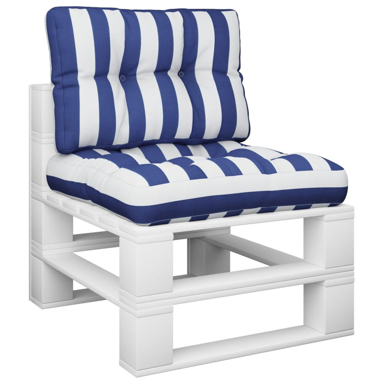 Vidaxl Palettenkissen 2 St. Stoff gestreift und blau