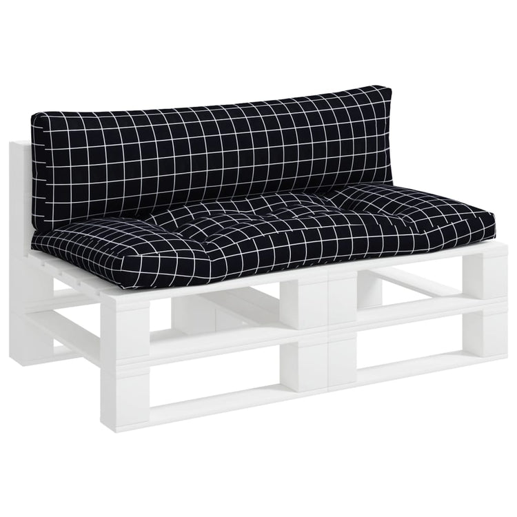 Vidaxl Palettenkissen 2 Stedcase -Muster Oxford Stoff schwarz