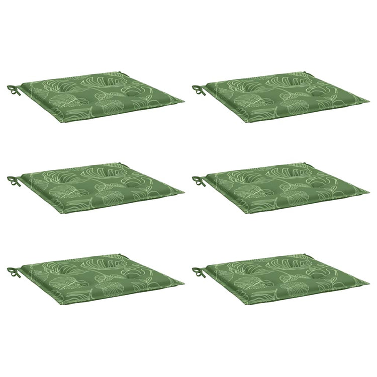 VIDAXL -Stuhlkissen 6 Stcs Blattmuster 40x40x3 cm Stoff