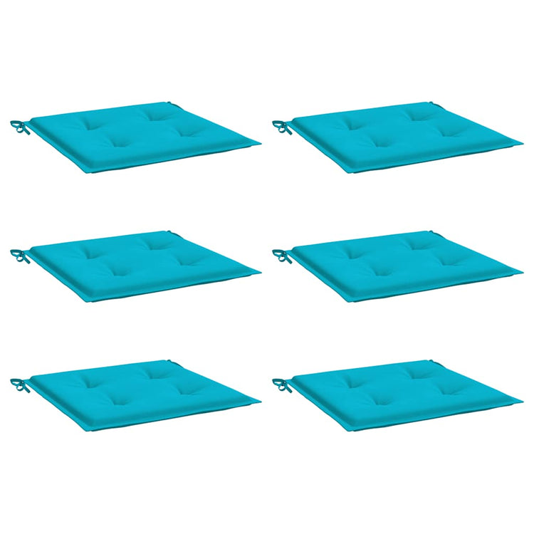 Vidaxl Gartenstuhlkissen 6 Stcs 40x40x3 cm Stoff Türkis