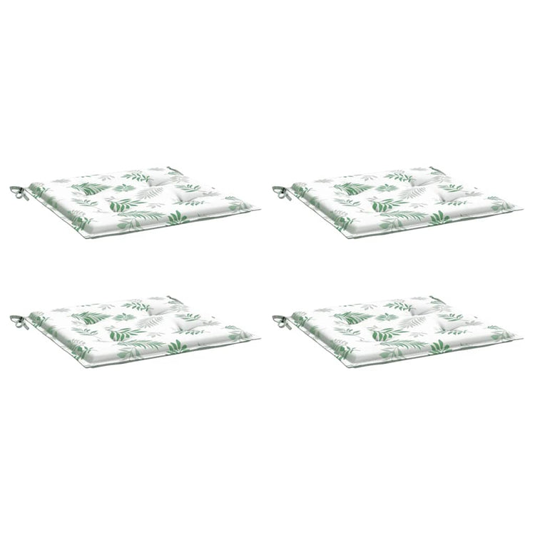 Vidaxl Gartenstuhlkissen 4 Stcs Blattmuster 50x50x3 cm Stoff