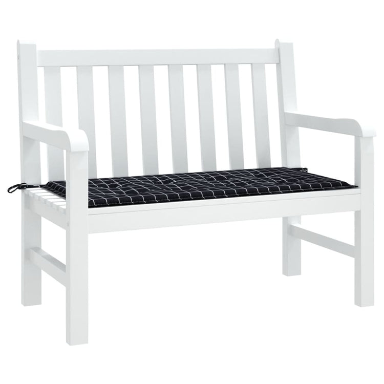 Vidaxl Gartenbank Kissen Fenstermuster 100x50x3 cm Oxford Stoff schwarz