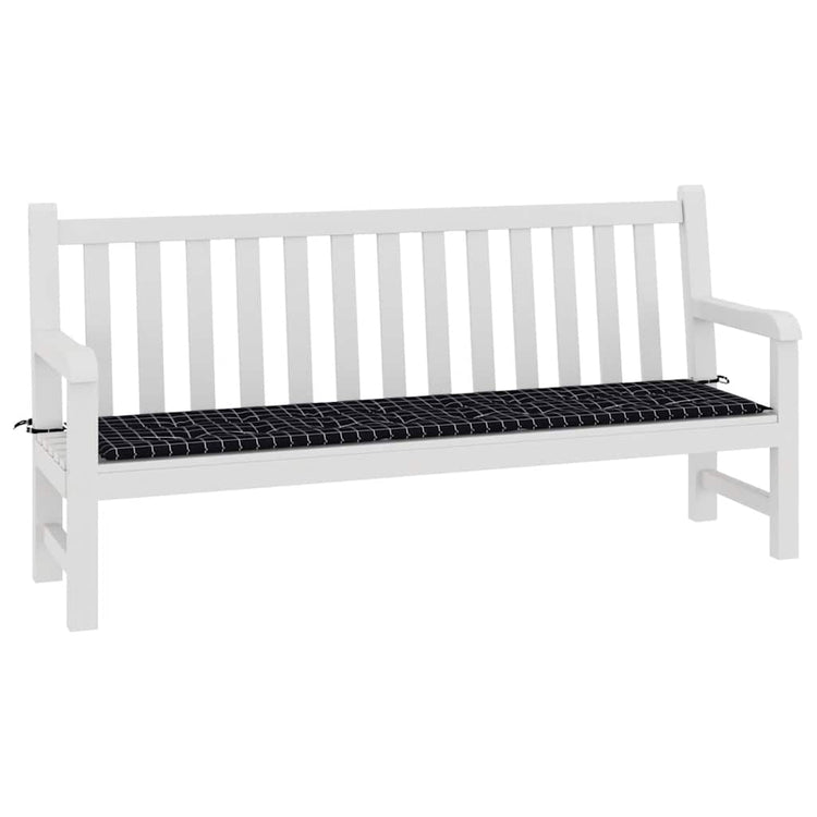 Vidaxl Gartenbank Kissen Diamantmuster 150x50x3 cm Stoff schwarz